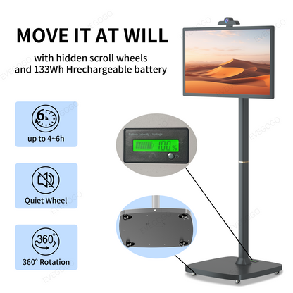 Portable TV Smart Screen Rotatable Monitor Stand by Me ,with 1080P HD Touch Screen, Android OS